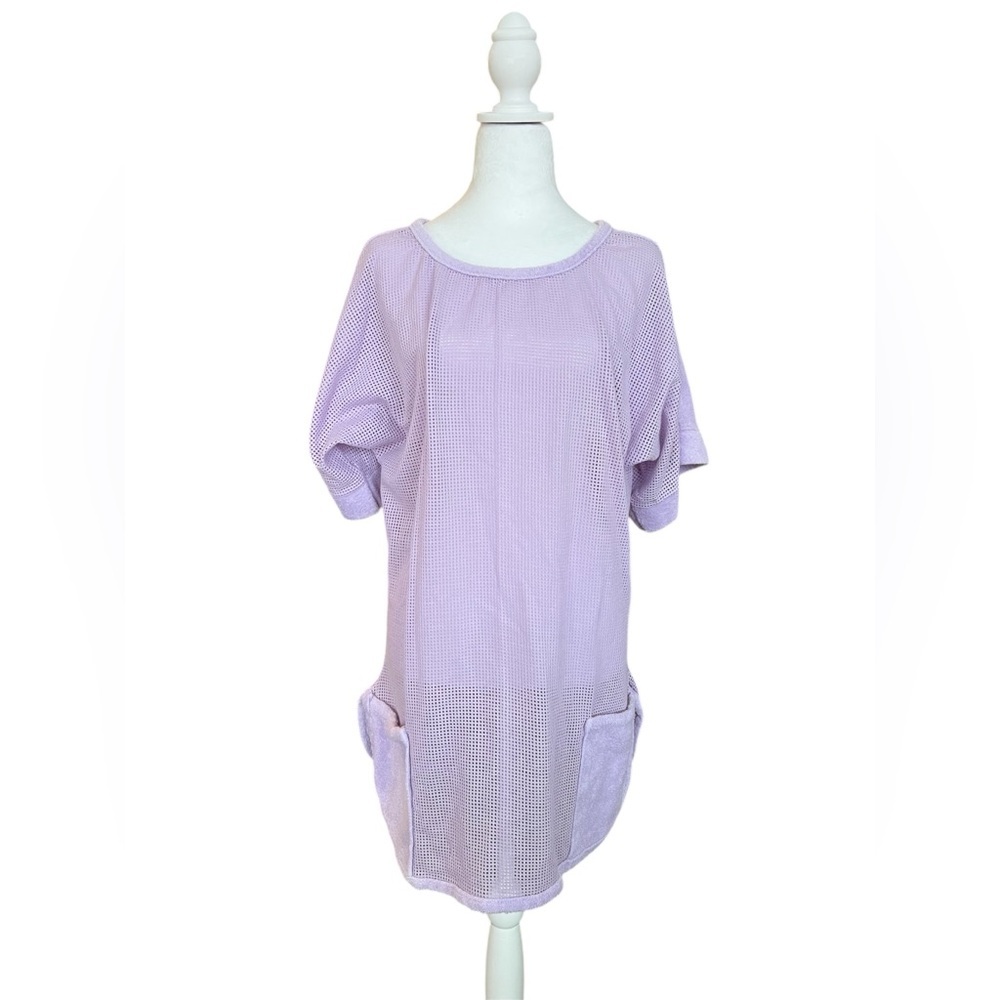Vintage Mesh and Terry Swim Cover, Lavender, One Size